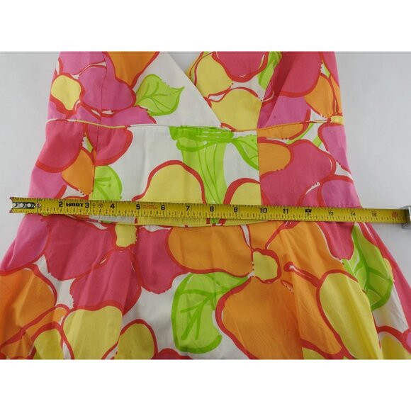 Lilly Pulitzer Willa Halter Top Dress Sz 8 Pink Bright Floral A Line Sundress - Picture 9 of 9